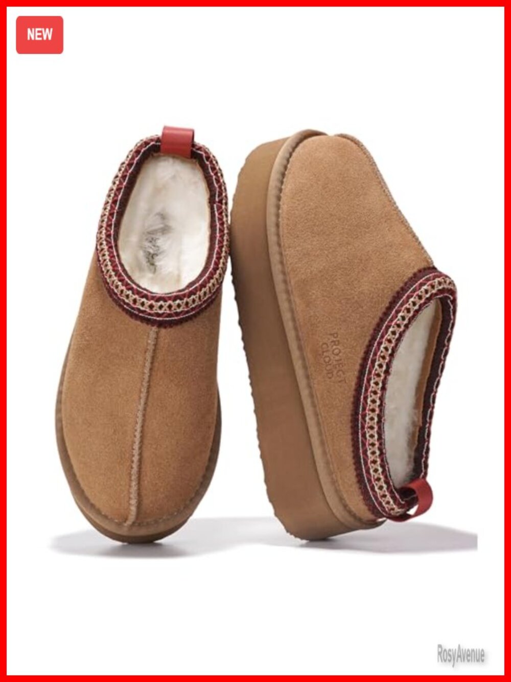 Genuine Leather Slippers Warm Shearling Memory Foam Non-Slip Women's